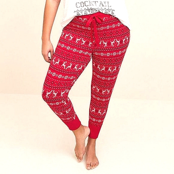 ❤️NWT VINTAGE TORRID LEGGING - CHRISTMAS FAIR ISLE FOXY HOLIDAY SLEEP PANT PLUS - Picture 1 of 10